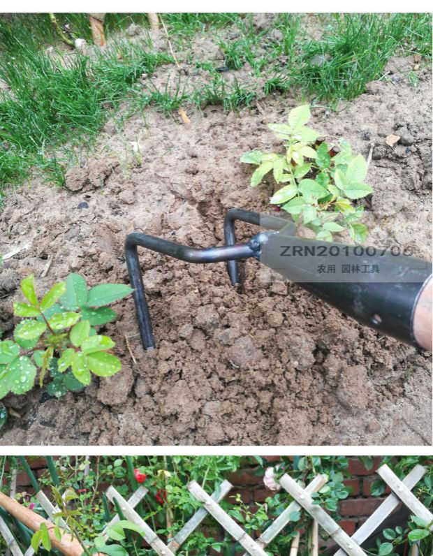 铁耙子种菜翻土松土家用三齿四齿九齿十一齿耙农具种菜耙子两齿焊接