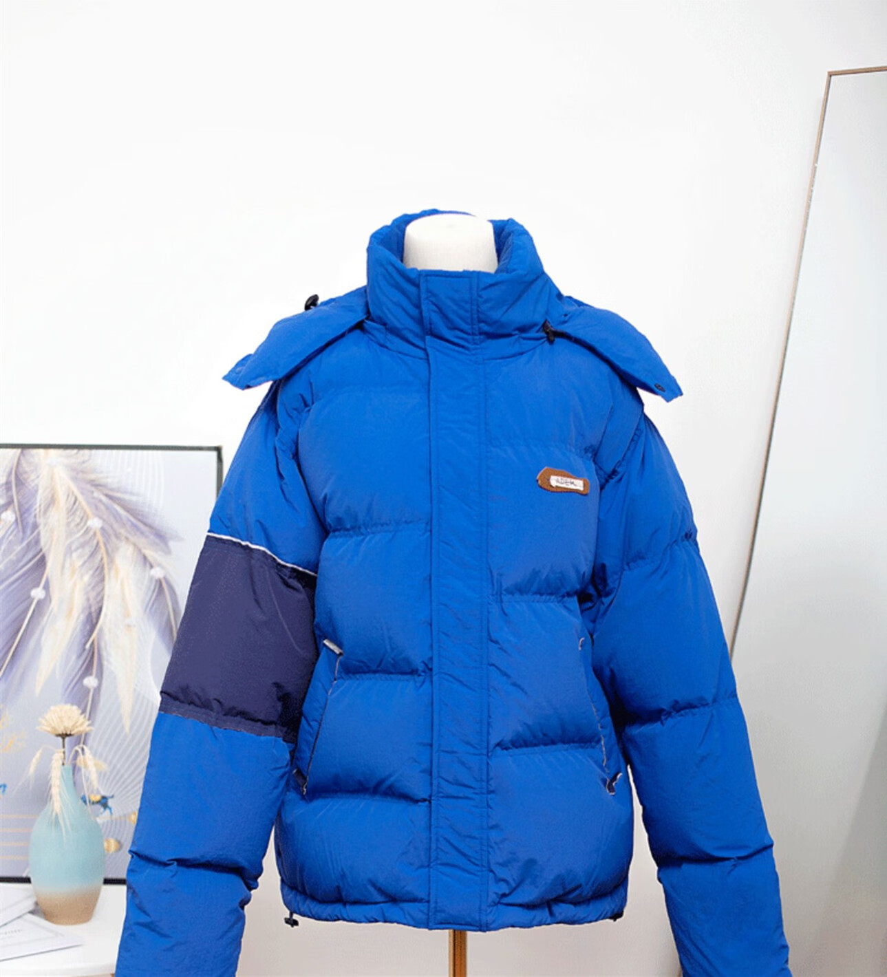 mcr jodn反季冬季adererror克莱因蓝连帽宽松短款男女外套加厚羽绒服