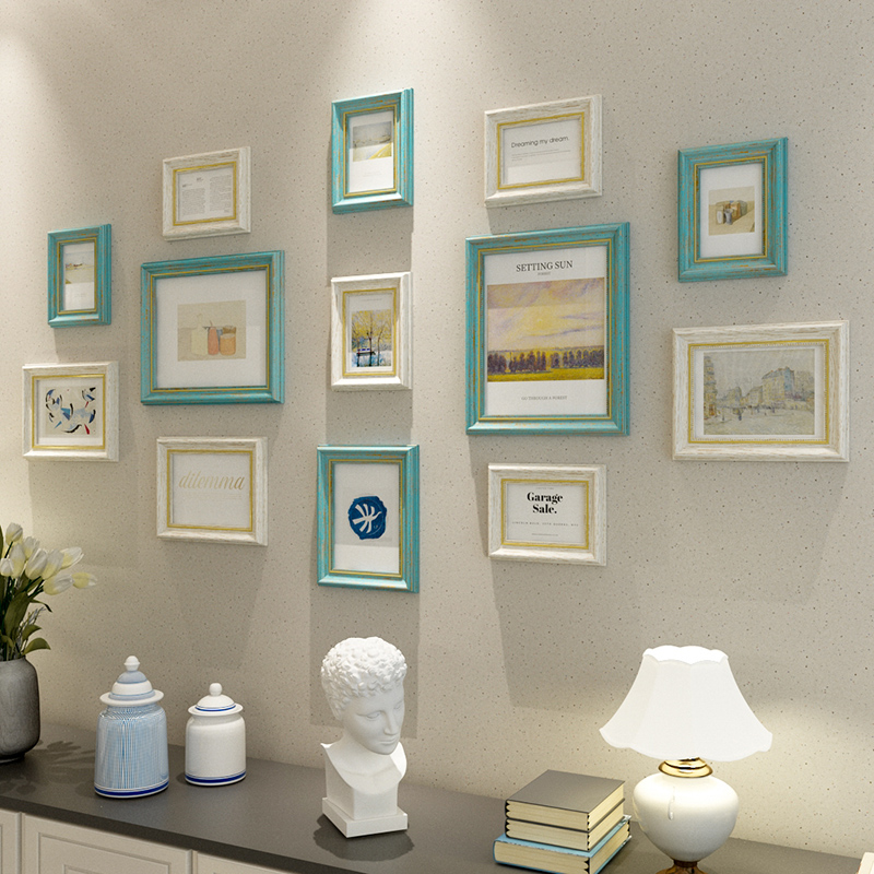 永恒主题复古照片墙加洗照片相框挂墙客厅卧室背景墙装饰相片墙13框