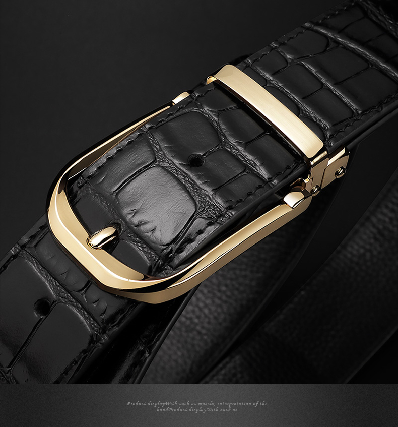 luckylion时尚轻奢男士皮带头层牛皮时尚休闲针扣腰带礼盒送老公男友