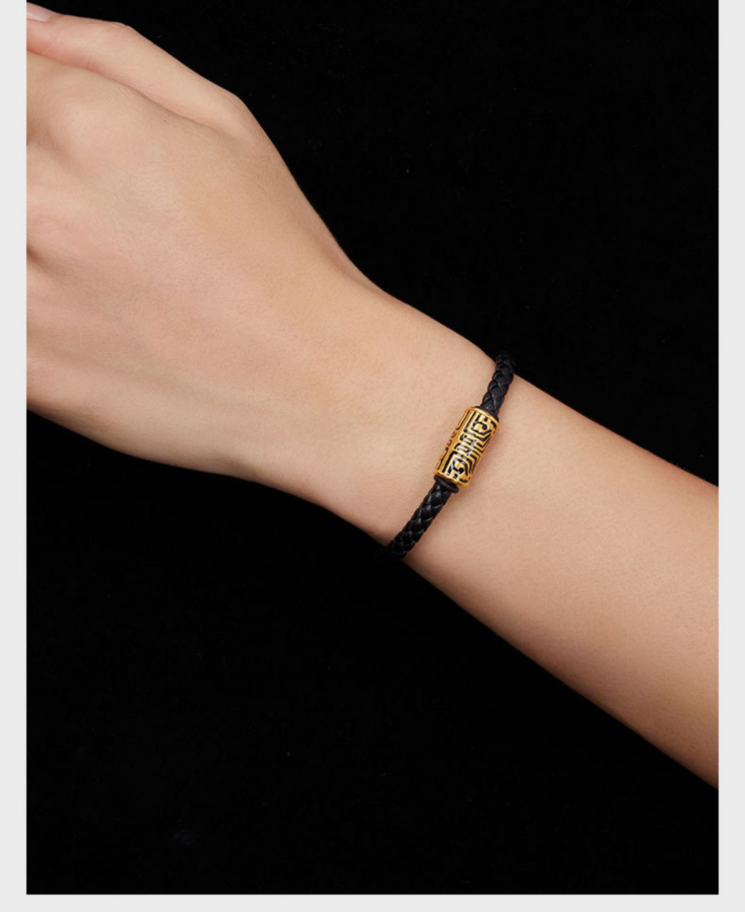 老凤凰999足金饕餮黄金手链男3d硬金图腾路路通转运珠本命年手串女