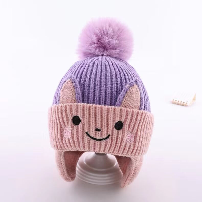 曼迪尚冬季换新宝宝帽子秋冬季8个月-4岁男女童护耳可爱超萌婴儿冬天