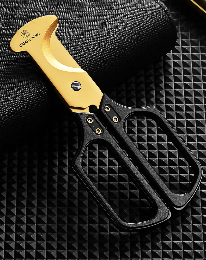 茄皇cigarking雪茄剪锋利双刃剪烟器雪茄经典开孔器cle221iq1金色