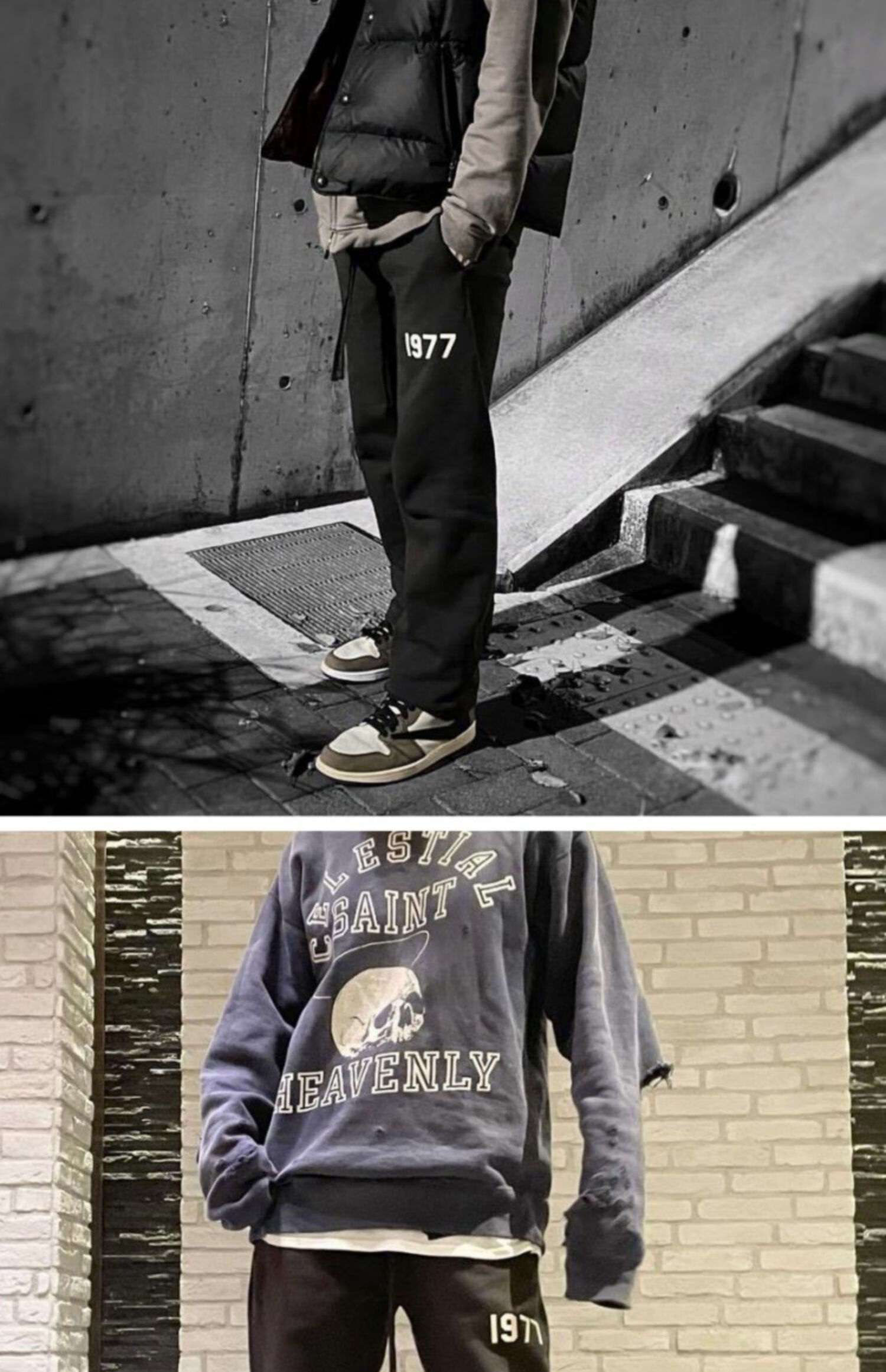 fog第八季复线essentials植绒1977休闲长裤男潮牌高街宽松裤子夏 灰色