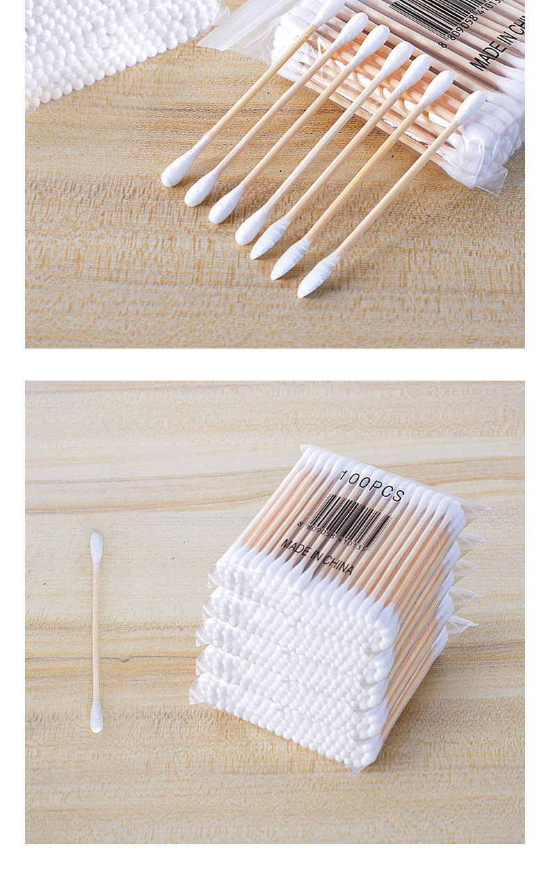 棉签尖头圆头化妆清洁双头棉棒小孩成人均可使用20包2000支双头圆