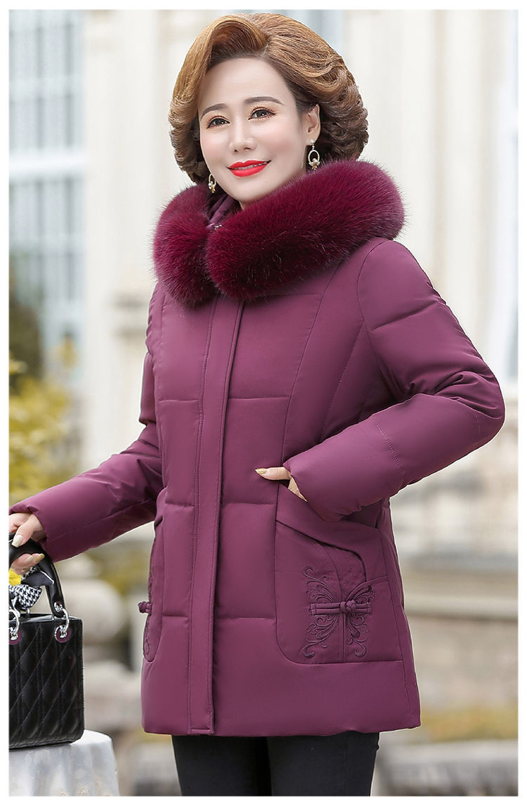 清丽心 妈妈冬装外套短款加厚棉衣中老年棉服女40岁50中年人洋气棉袄