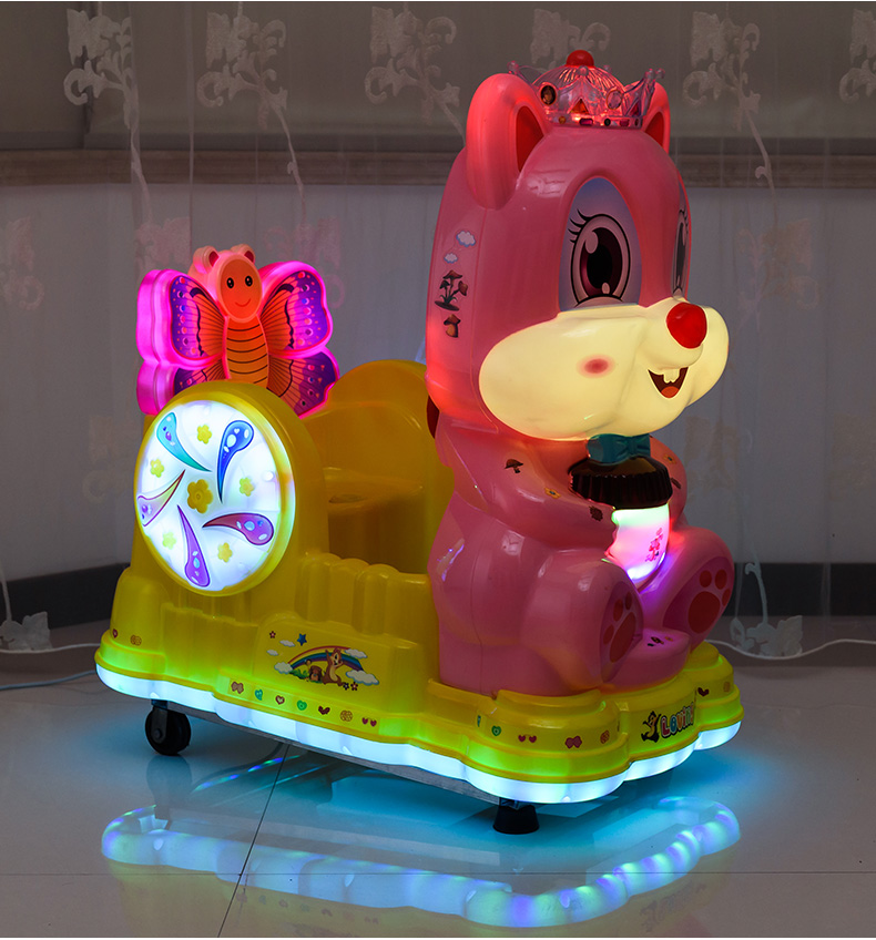 顽北乐2021新款儿童电动投币机摇摆机商用家用松鼠摇摇车多功能时尚