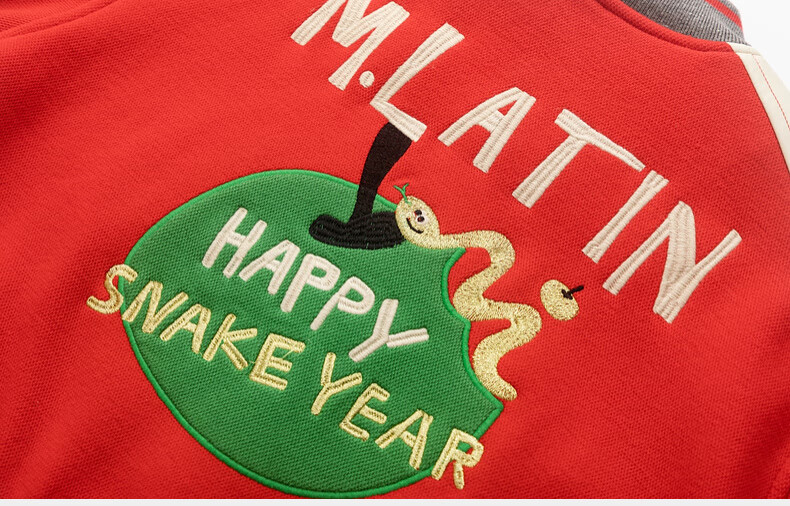 M.Latin Children's Outerwear Jacket, Spring 2025 New Style, Boys And Girls Preppy Style, Year of The Snake, Greedy Snake New Year's Outfit Jacket 22