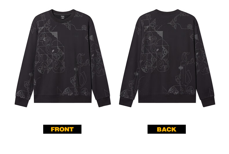 Cabbeen Vintage Window Pattern Element Sweatshirt 25 Spring Sequin Print Comfortable Cotton Feel Bright Red Size 44 20