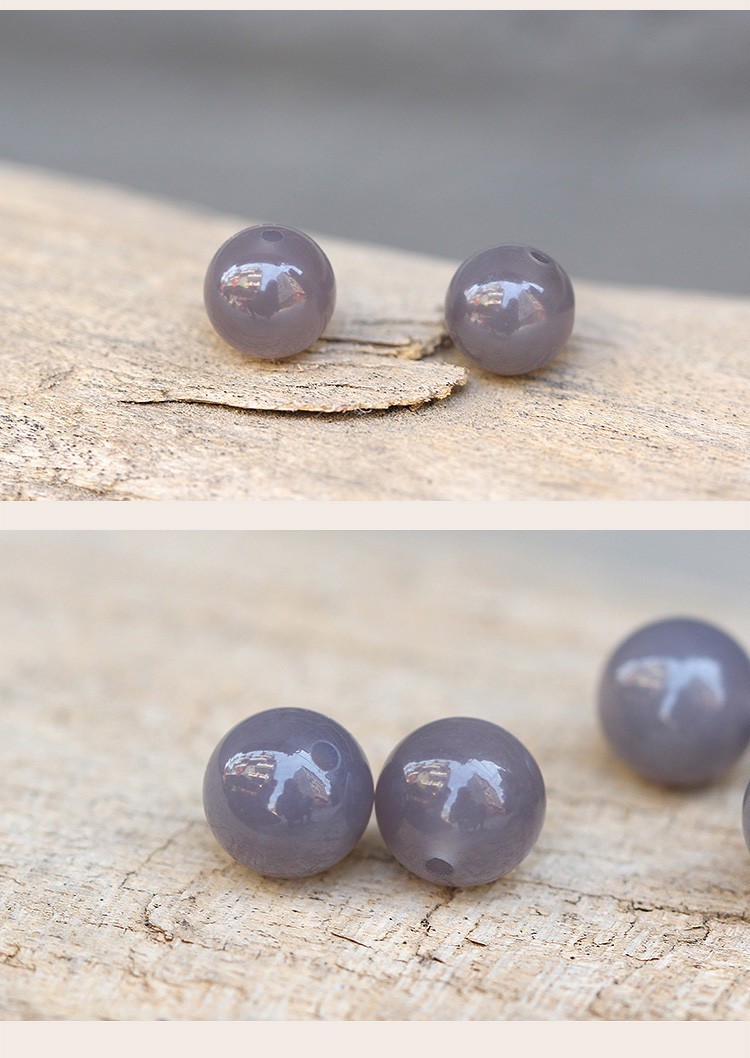 爱优美新疆和田玉圆珠子烟青烟紫散珠天然玉石精挑细选diy6mm单颗