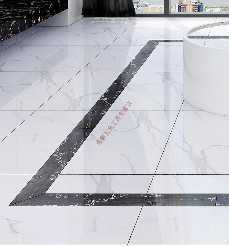 1080全瓷踢脚线亮光纯黑白地脚线瓷砖切割地角线客厅波打线12米满20条