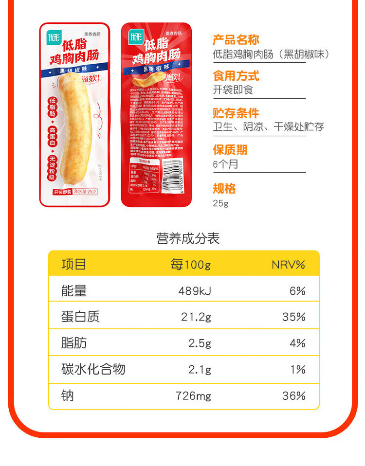 37，優形（ishape）開袋即食雞肉丸低脂輕食健身代餐雞胸肉丸子零食高蛋白質火鍋食材 雞肉丸原味*5+雞肉腸原味5袋365g