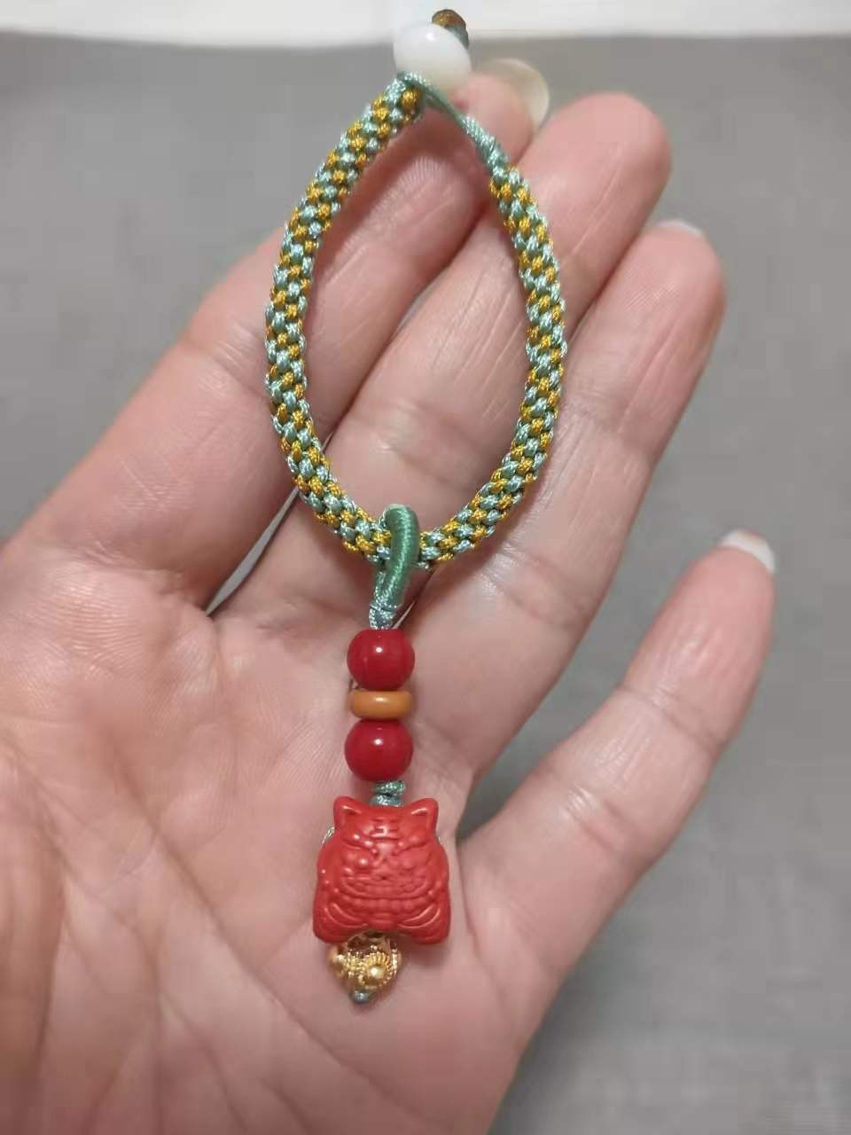 保真朱砂 红砂 小老虎背云隔珠 顶珠 侧挂菩提 手串长串diy文玩配饰件