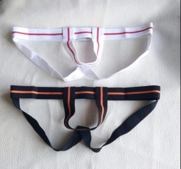 叽歪狗男士塑型带阴囊托吊环内裤男式t裤后空双丁单条纹hiyouwllren
