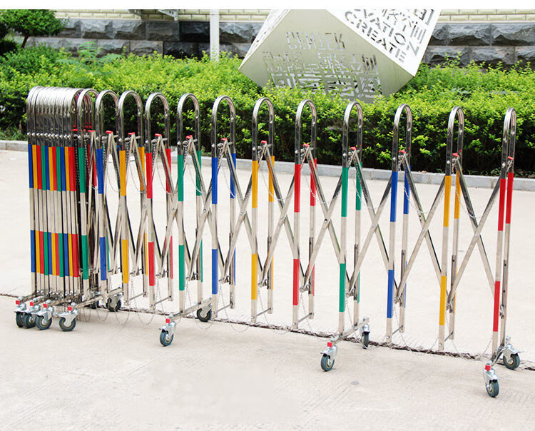 不锈钢伸缩围栏收缩挡门口电力施工幼儿园安全护栏户外可移动隔离11月