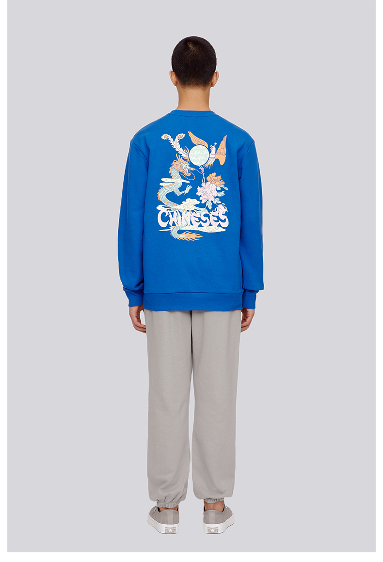 clotclottee华人系列龙凤印花圆领卫衣多色陈冠希主理黑色00l