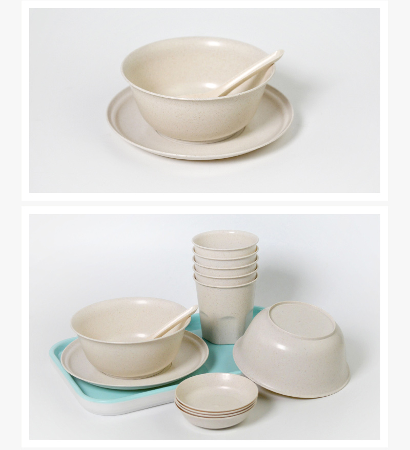 稻壳一次性碗筷杯餐具 套装饭碗骨碟杯子汤勺火锅大碗 50个2件装:碗