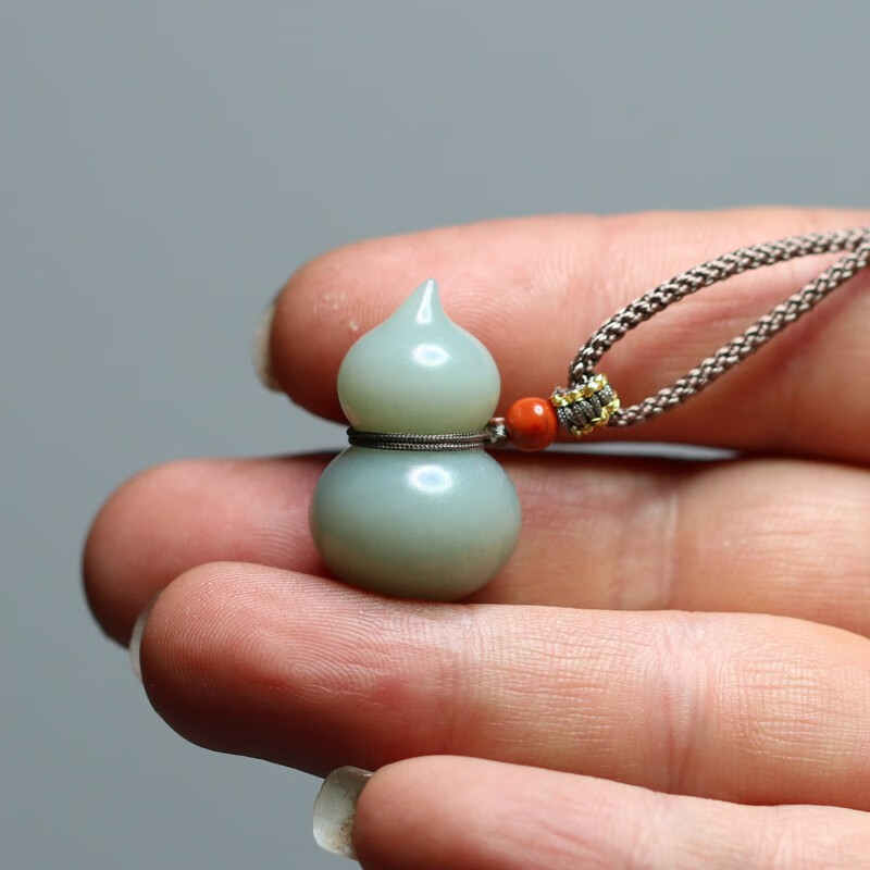 爱优美和田玉葫芦吊坠挂件且末蓝糖料白玉一物一图大油葫奶嘴葫芦5