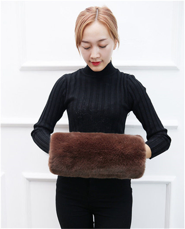 中老年人长辈礼物皮质冬天暖袖手捂子暖手宝暖手筒时尚插手 大红色