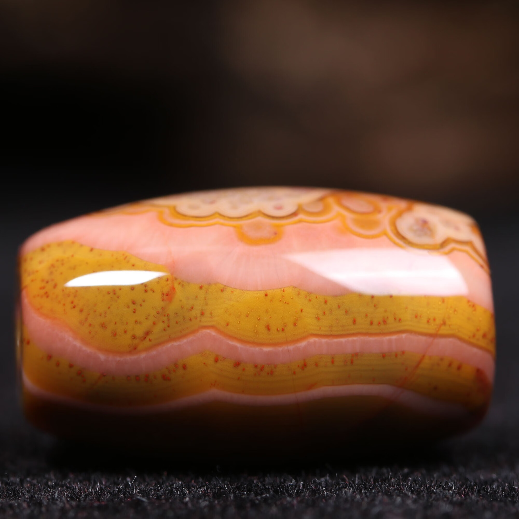 西柔慕 御大师 天然宣化战国红 玛瑙桶珠散珠苹果珠 腰珠鼓珠金刚星月