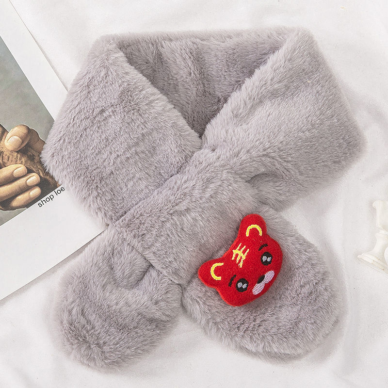 新品diy围巾送女友冬季上新儿童仿仿兔毛柔软毛绒围巾围脖冬季男女童