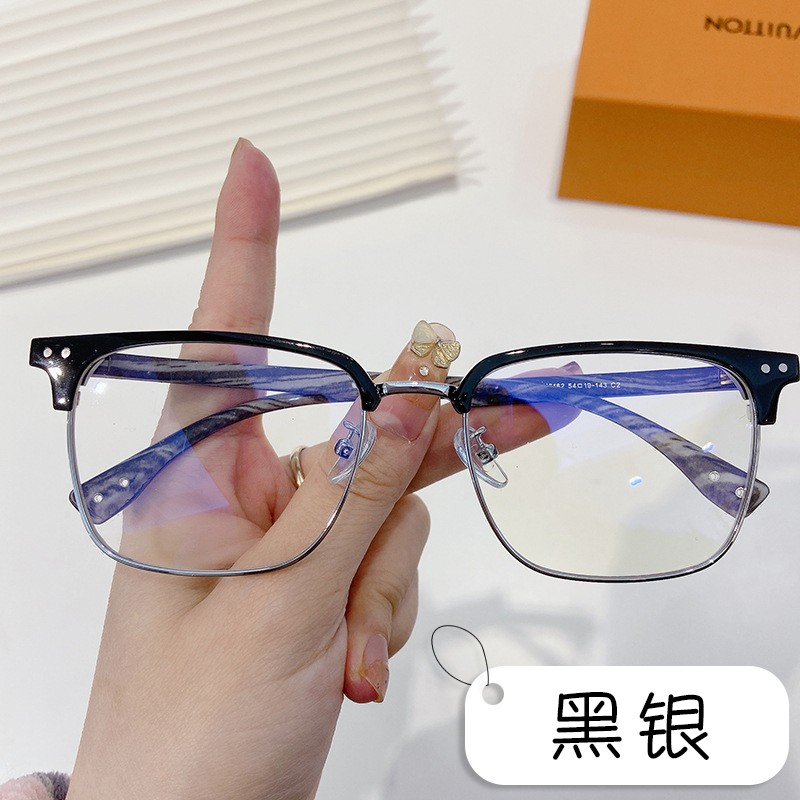 sharetalent时尚ins眉线半框近视眼镜框男潮流大框眼镜架素颜神器美颜