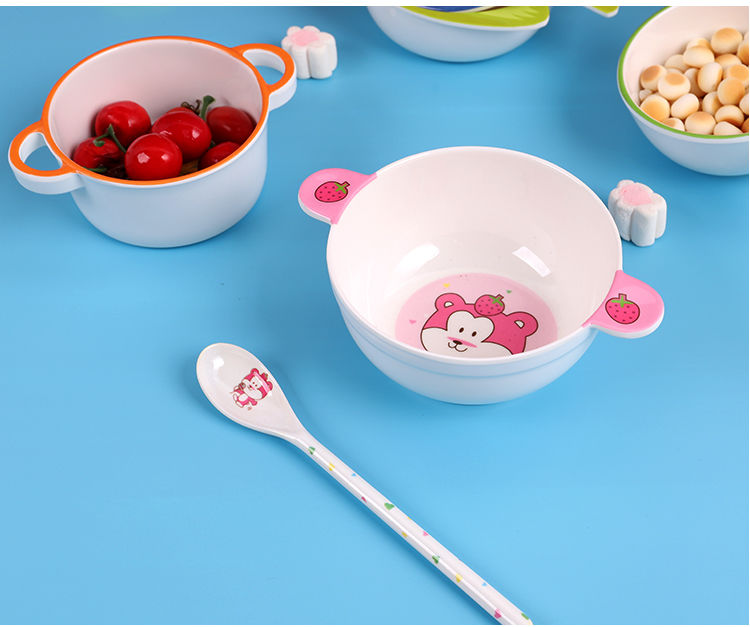 新生儿小碗宝宝碗勺餐具套装密胺儿童碗可爱卡通安全防烫辅食碗婴儿