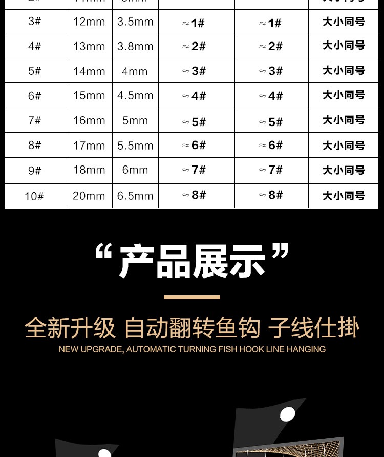 小仙郎曲柄钩神钩鱼钩自动翻转鱼钩钓鱼子线双钩倒刺新手防跑鱼台钓