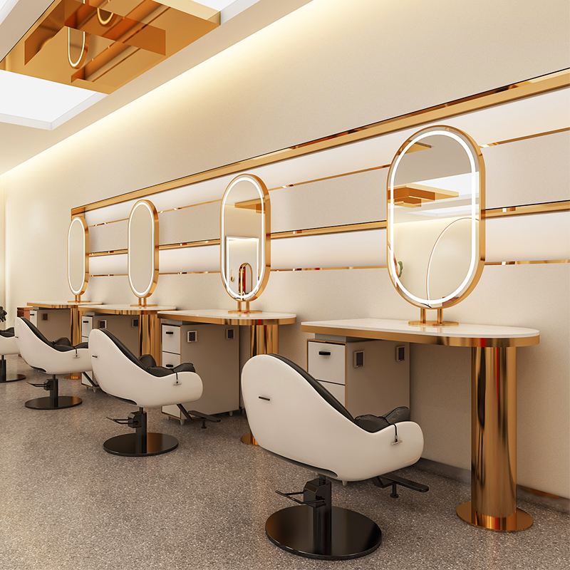 理发店镜子高端制造新款独特网红美发店镜台理发店发廊专用潮款简约烫