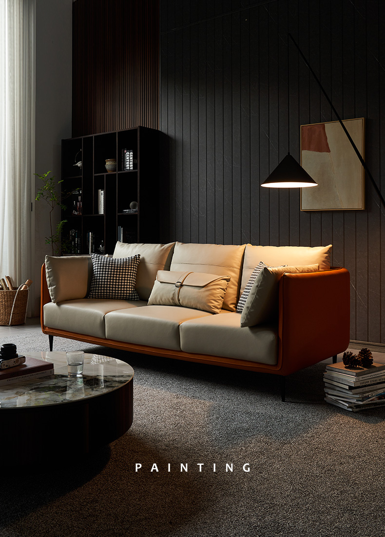 a家家居沙发轻奢真皮沙发13组合极简头层牛皮小户型皮艺沙发现代简约