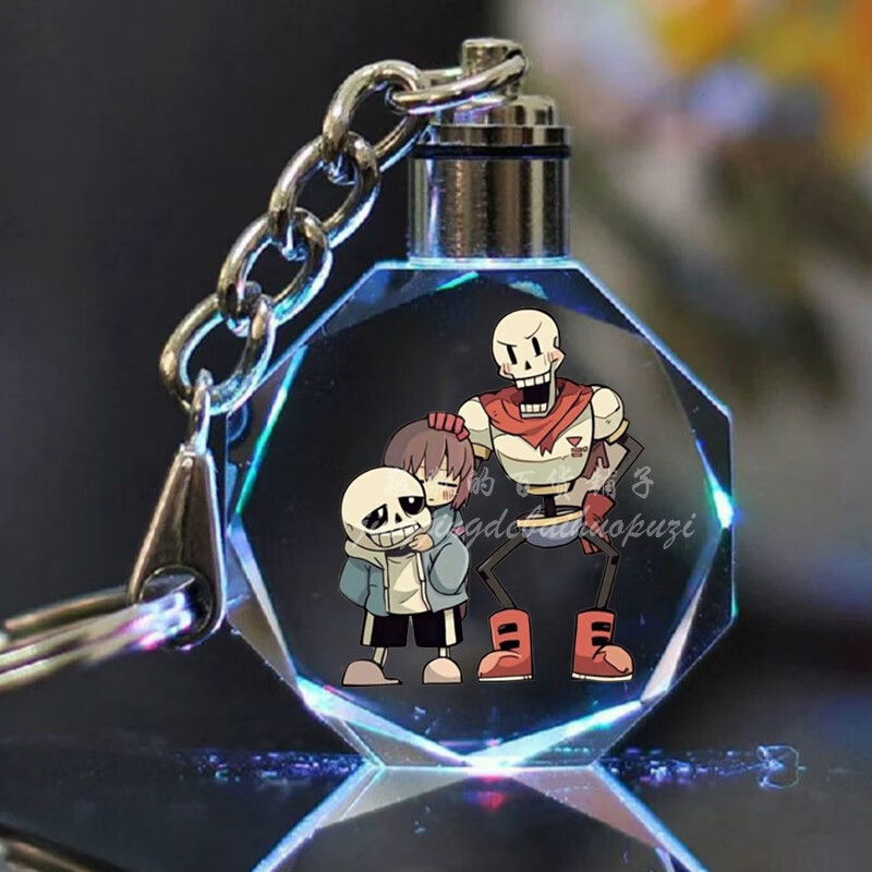 传说之下定制闺蜜生日小礼物男友女孩diy彩色sans水晶钥匙扣挂件传说