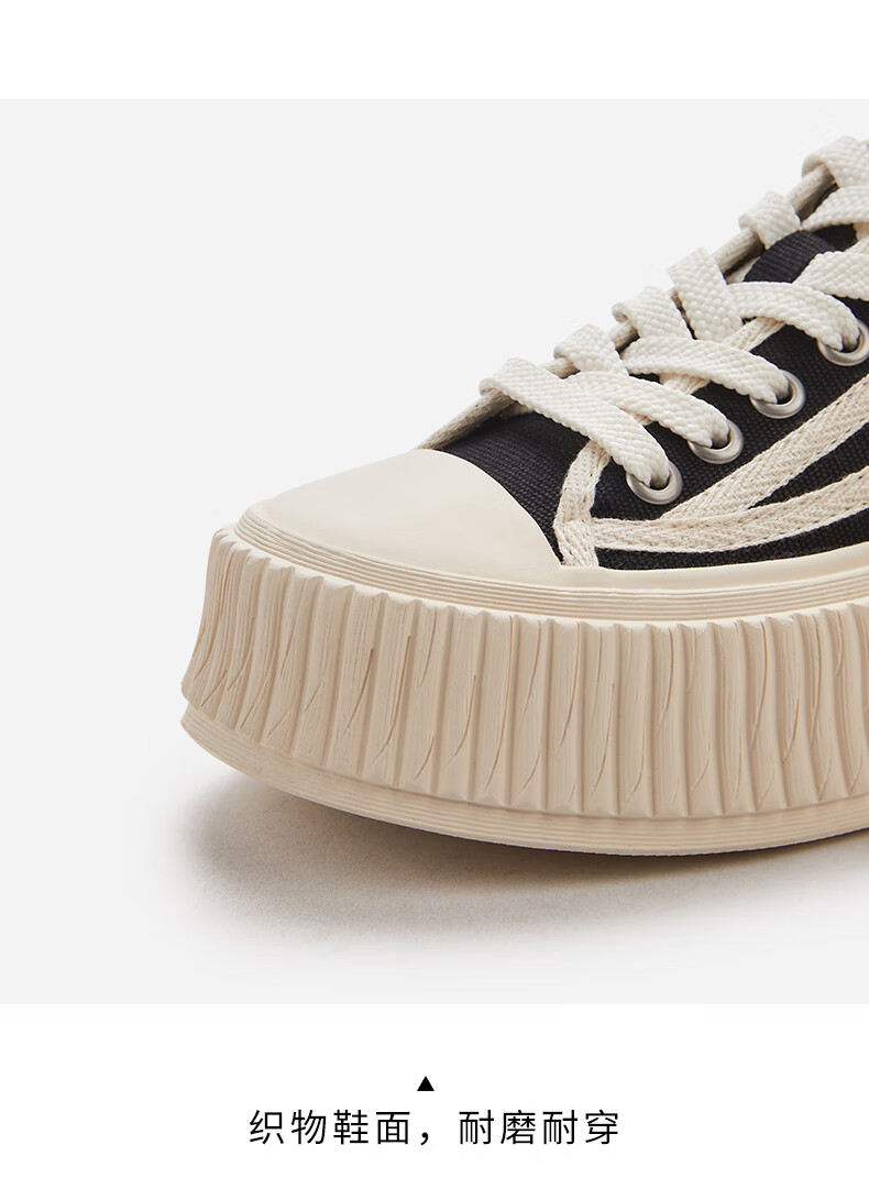 热风帆布鞋女2022年春季商场同款新款女士时尚厚底增高休闲鞋01黑色38