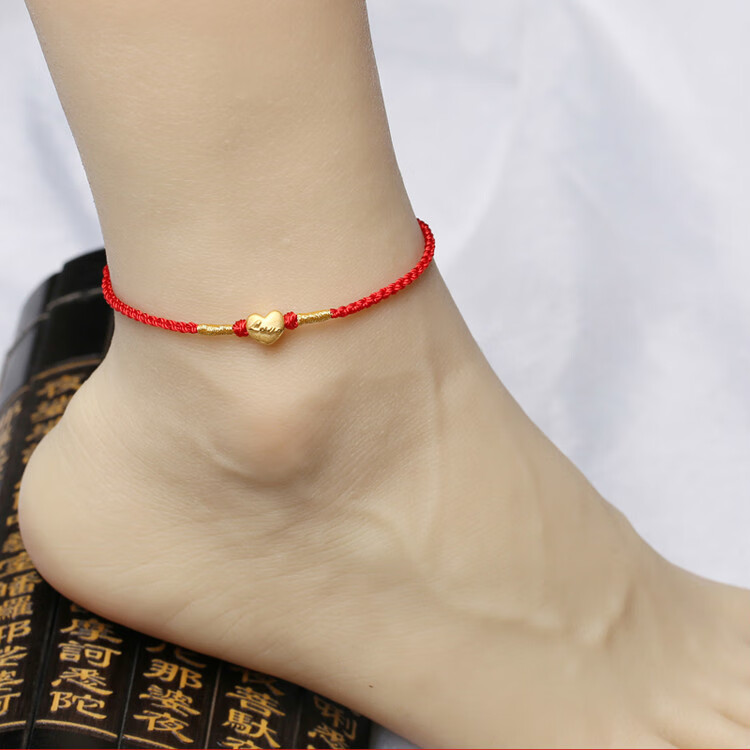 2022属虎本命年金脚链女款可调节大小999金脚绳男情侣款经典虎女款约0