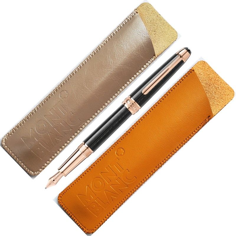 凯尔朗大班钢笔笔套笔袋保护套商务办公文具袋插笔袋皮笔套深紫色