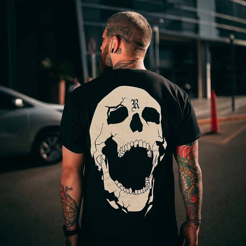 汤米伍德revenge龙骨骷髅短袖男士美式宽松情侣t恤女高街ins潮牌夏季