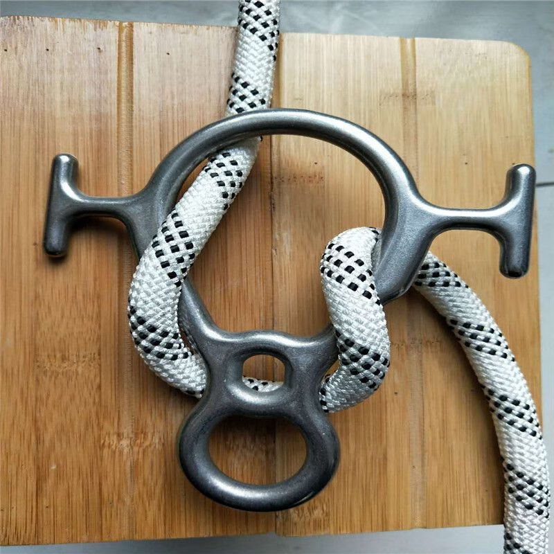下降器铸造不锈钢高空作业安全装备8字环缓降登山 牛角环 挂钩【图片