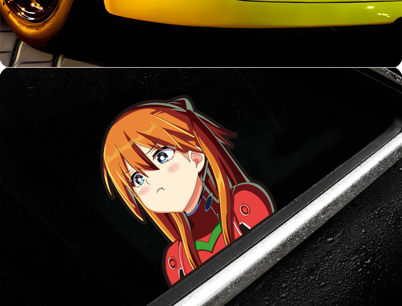 明日香车贴二次元反光车贴eva明日香绫波丽可爱车窗电动车摩托车防水
