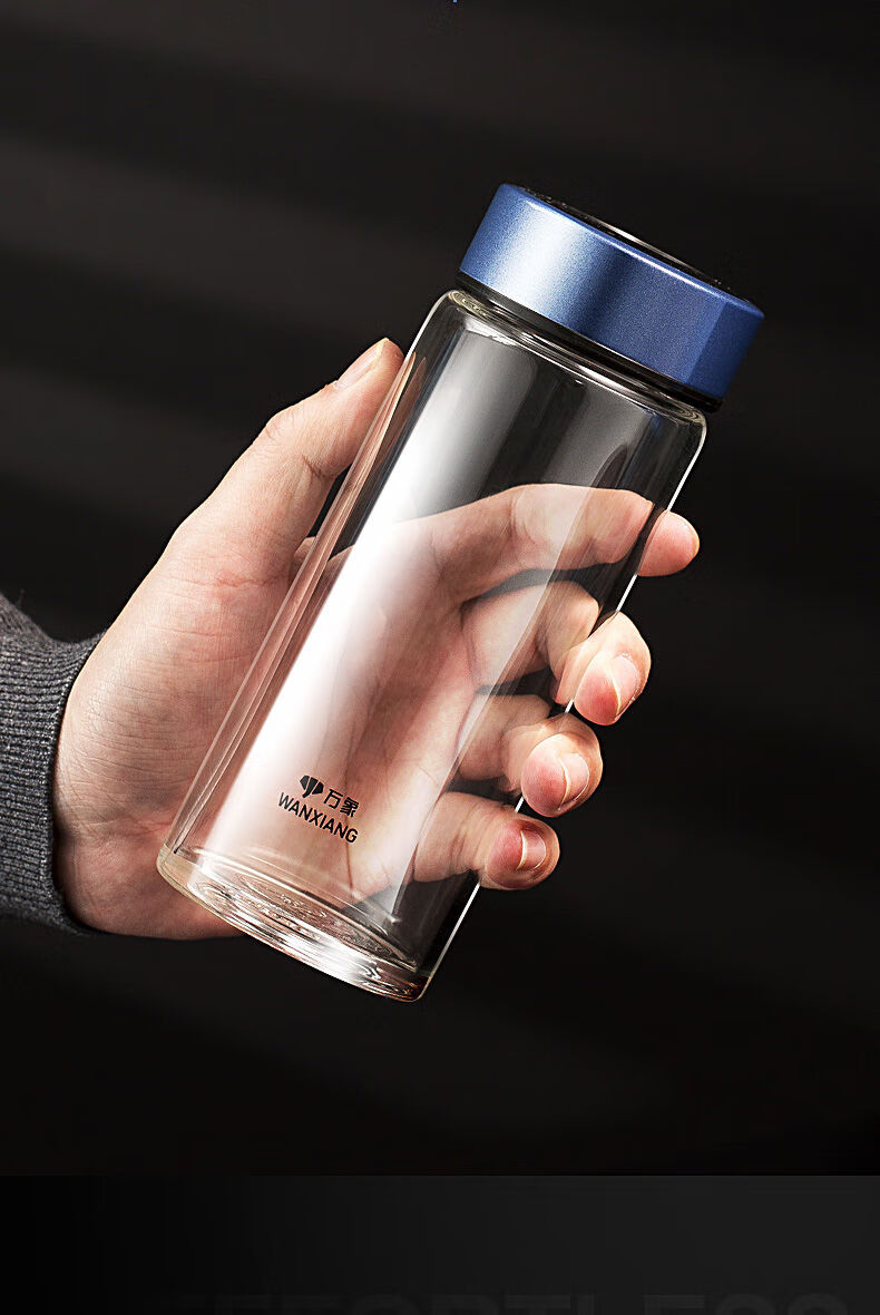 万象玻璃杯单层男高档商务大容量泡茶杯家用便携透明水晶杯女u128 690