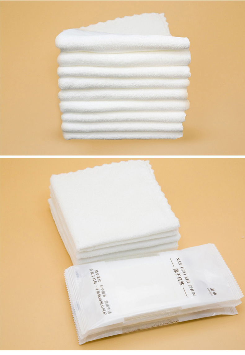 餐饮湿毛巾一次性湿巾木棉25cm酒店餐饮通用型湿毛巾100包独立小包