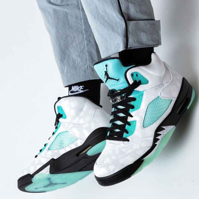 耐克男鞋nikeairjordanaj5新鲜王子黑白奥利奥薄荷绿休闲运动鞋实战