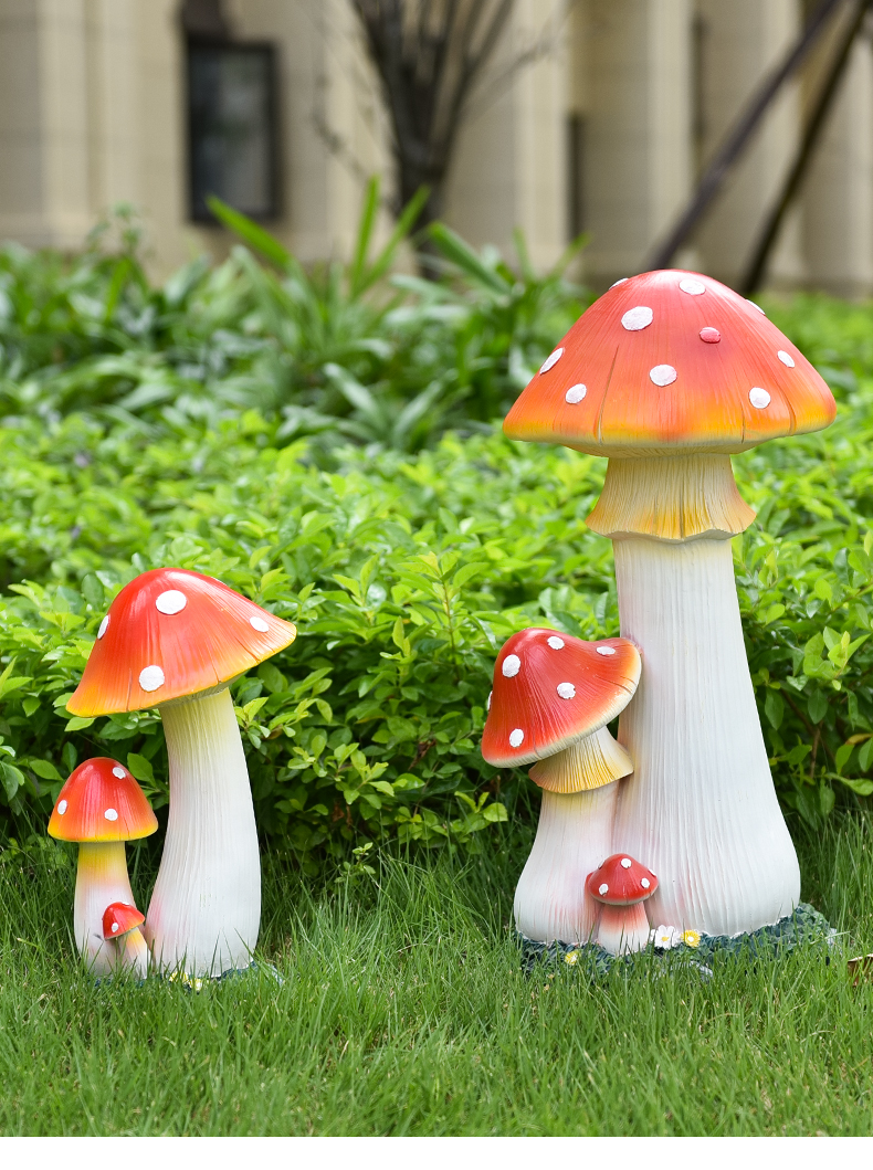 璨匠花园装饰摆件户外庭院园林景观装饰品树脂玻璃钢工艺品仿真蘑菇