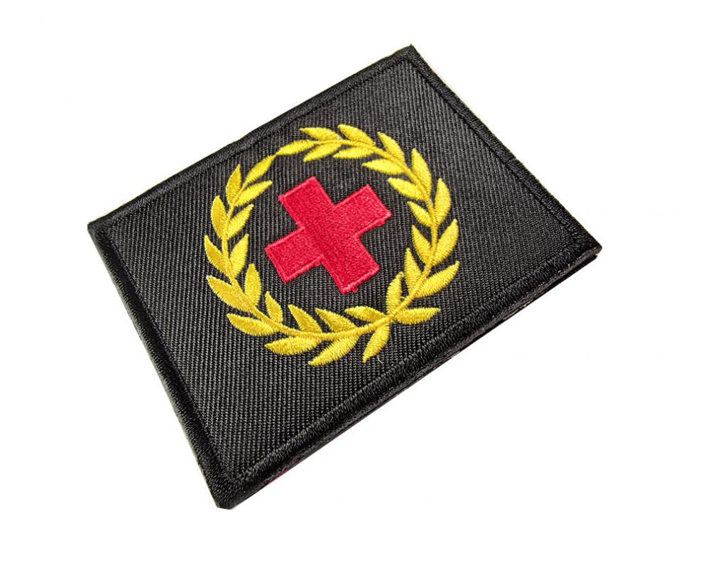酷否刺绣章徽章魔术贴户外急救包贴布贴袖标定制臂章胸章黑色