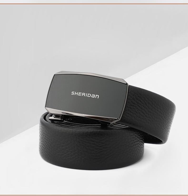 sheridan喜来登男士皮带商务潮流头层牛皮中青年自动扣休闲裤袋礼盒装