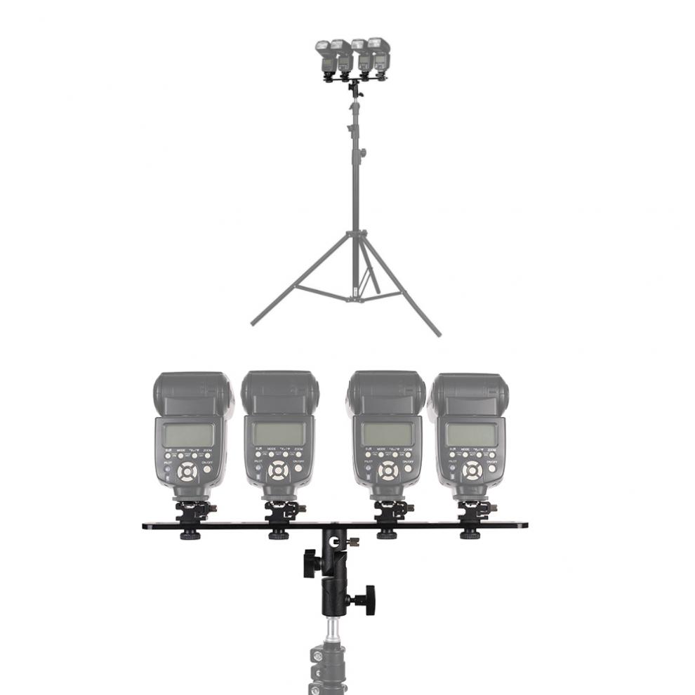 相机闪光灯底座四灯摄影闪光灯架反光伞引闪器固定支架