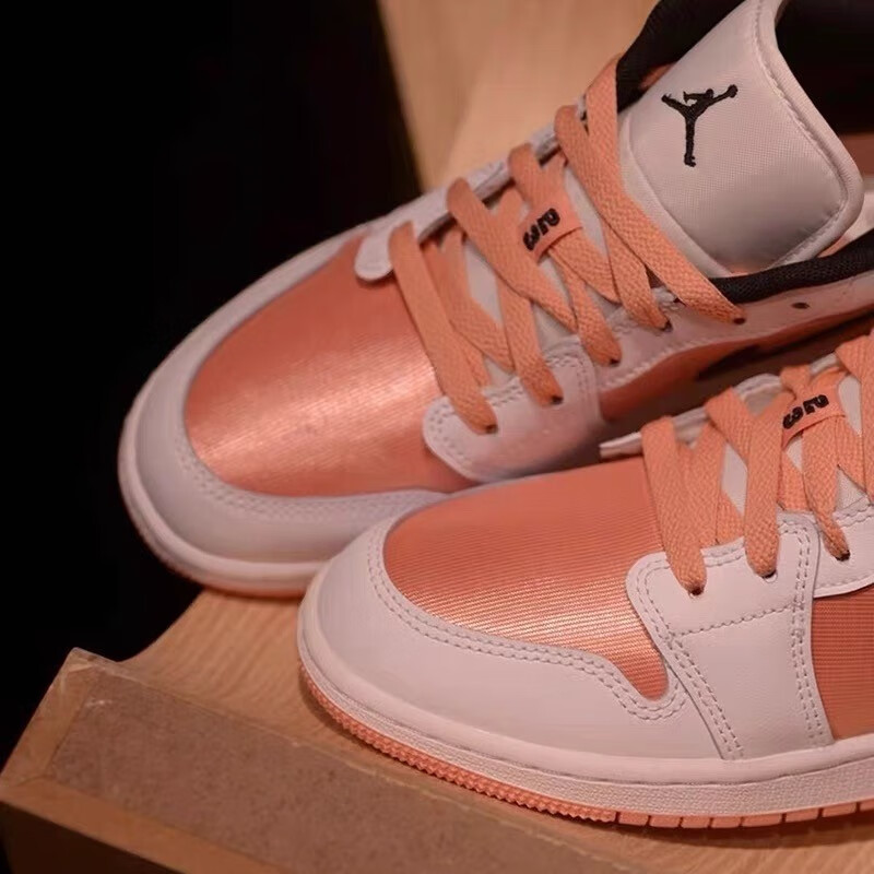 nike air jordan 1 low aj1玫瑰金白粉黑 低帮运动篮球鞋 dm8960-801