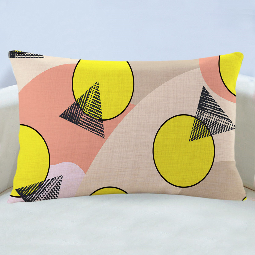 几何抱枕沙发靠垫客厅样版房飘窗床上睡觉靠背枕e款40x60cm枕套不含芯