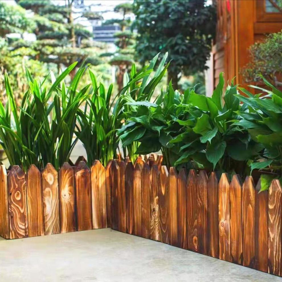 防腐木碳化实木花箱花架加厚阳台户外花盆院子露天种菜养花花槽j60x