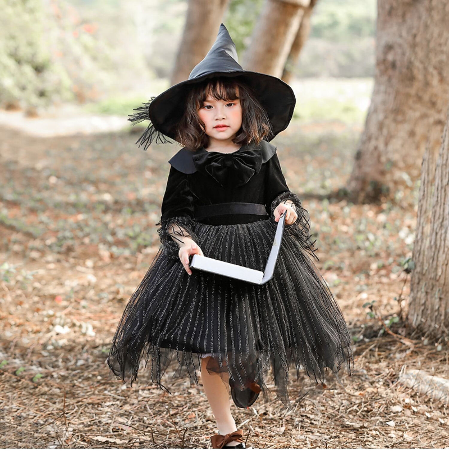 万圣节服装儿童小恶魔女童沉睡魔咒cosplay装扮礼服女巫表演衣服 裙