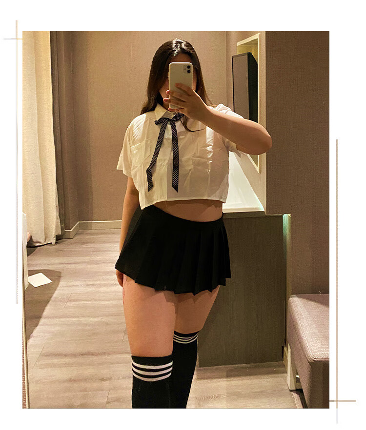 长夜漫漫 情趣内衣大码学生jk制服诱惑套装胖mm200斤丰满水手服激情