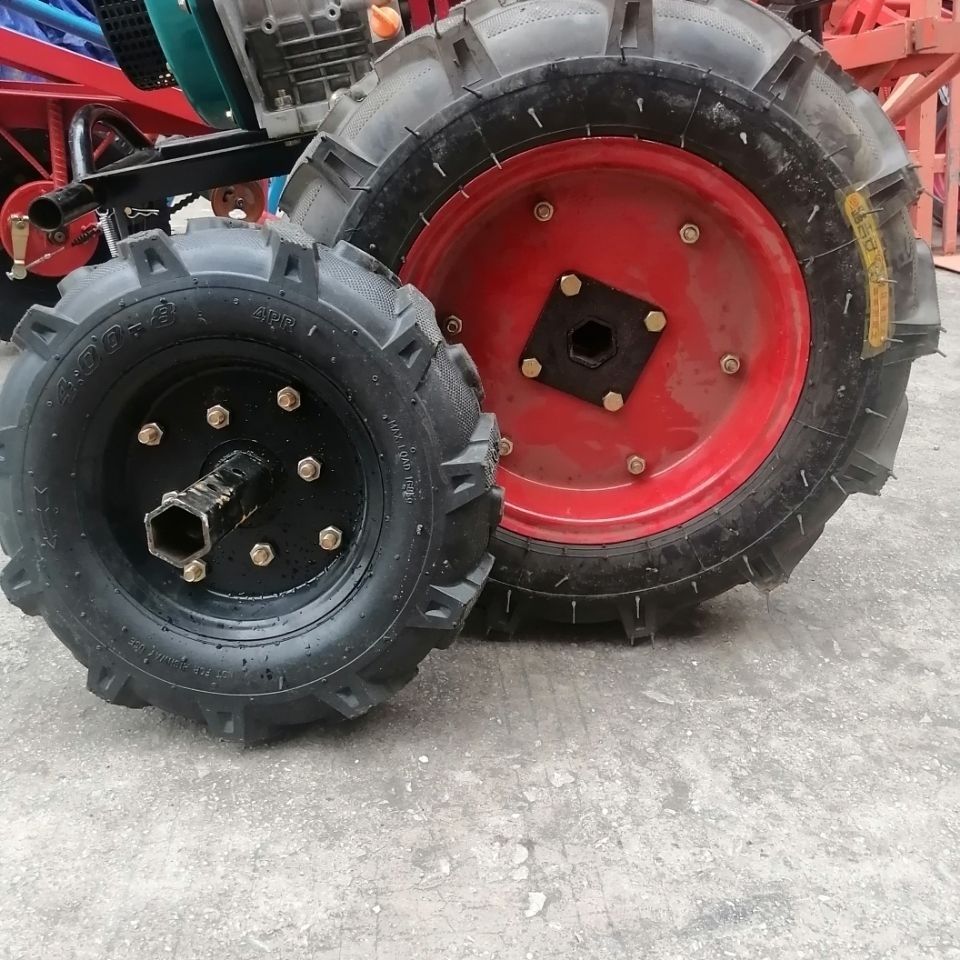微耕机轮胎人字形轮胎40083506配六方轴橡胶轮胎农机配件23轴3506总成